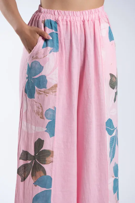 Παντελόνα Λινή Floral