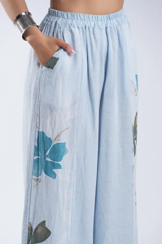Παντελόνα Λινή Floral