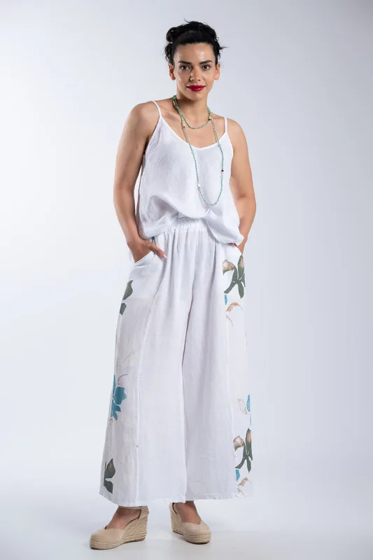 Παντελόνα Λινή Floral