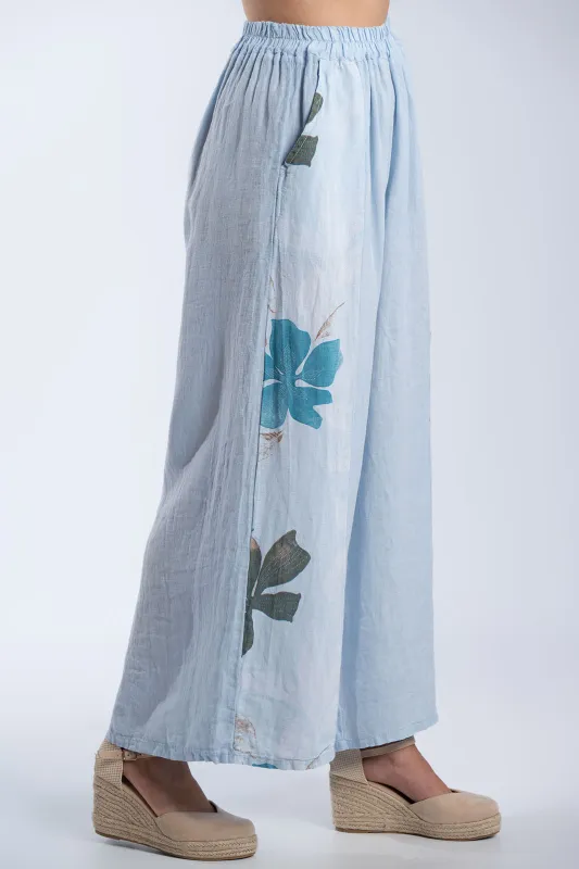Παντελόνα Λινή Floral