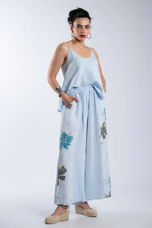 Παντελόνα Λινή Floral