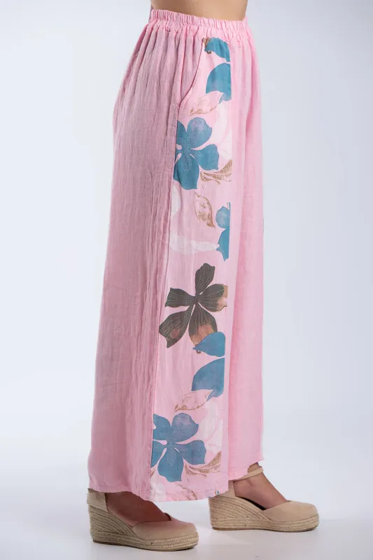 Παντελόνα Λινή Floral