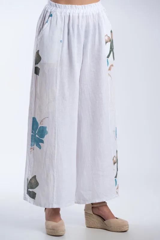 Παντελόνα Λινή Floral