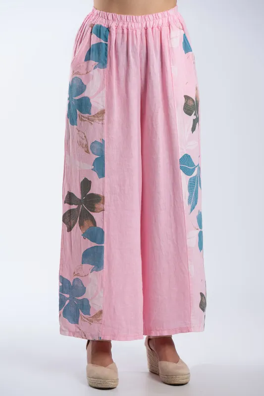 Παντελόνα Λινή Floral