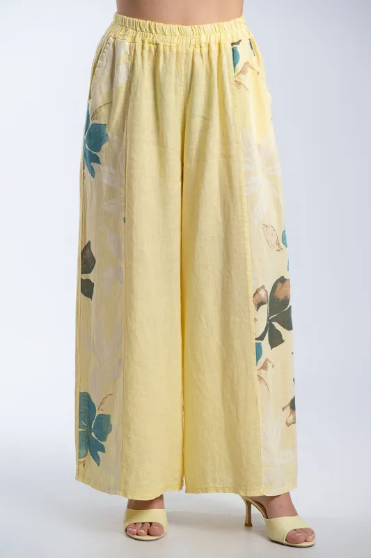 Παντελόνα Λινή Floral