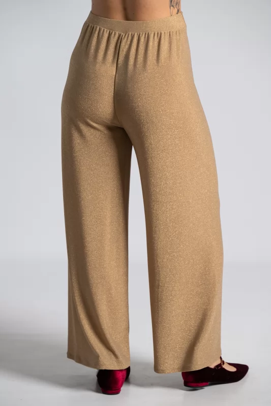Trousers Lurex Pleats Beige