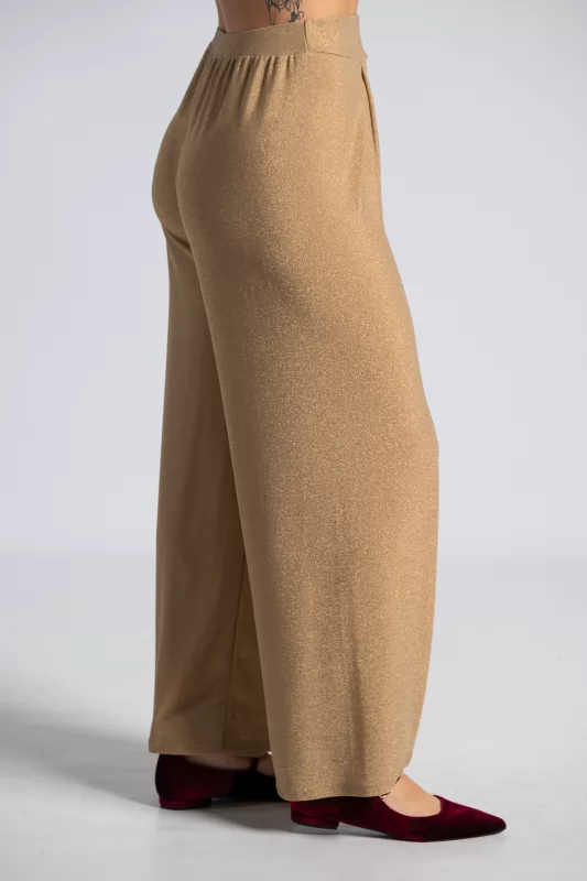 Trousers Lurex Pleats Beige
