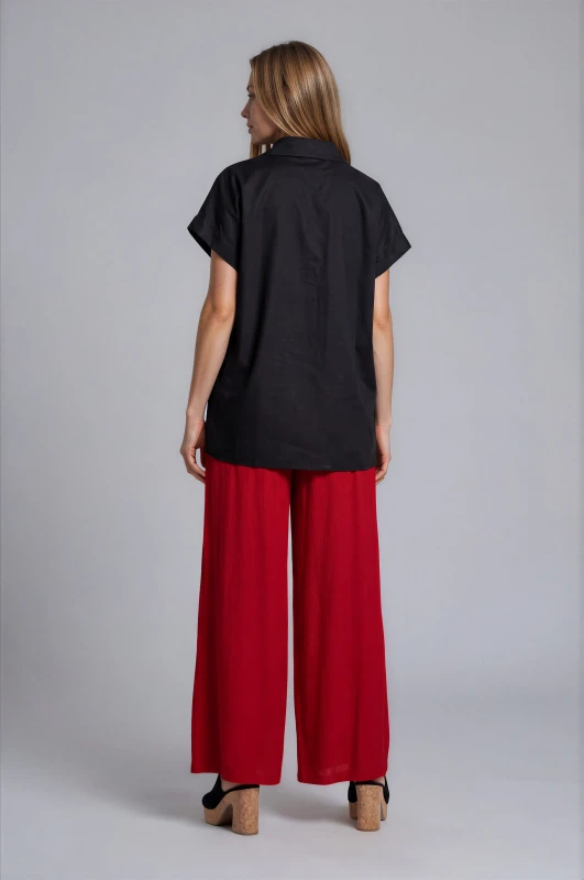 Solid-Color Pants Decorative Drawstring 