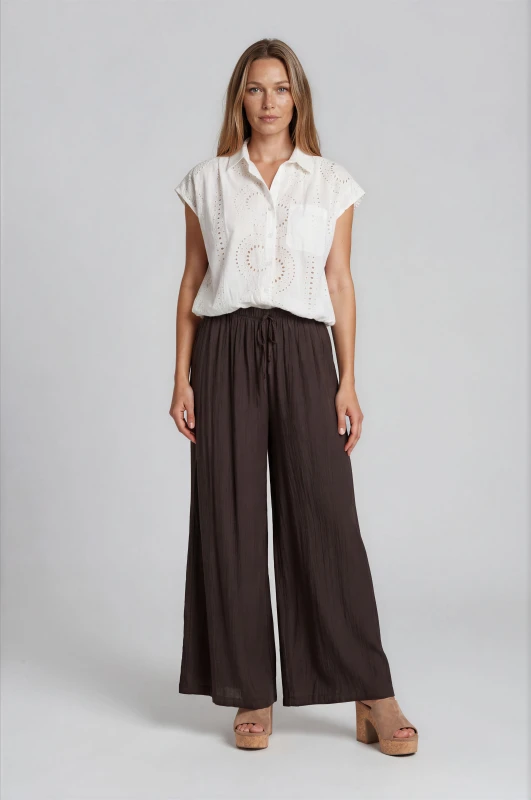 Solid-Color Pants Decorative Drawstring 