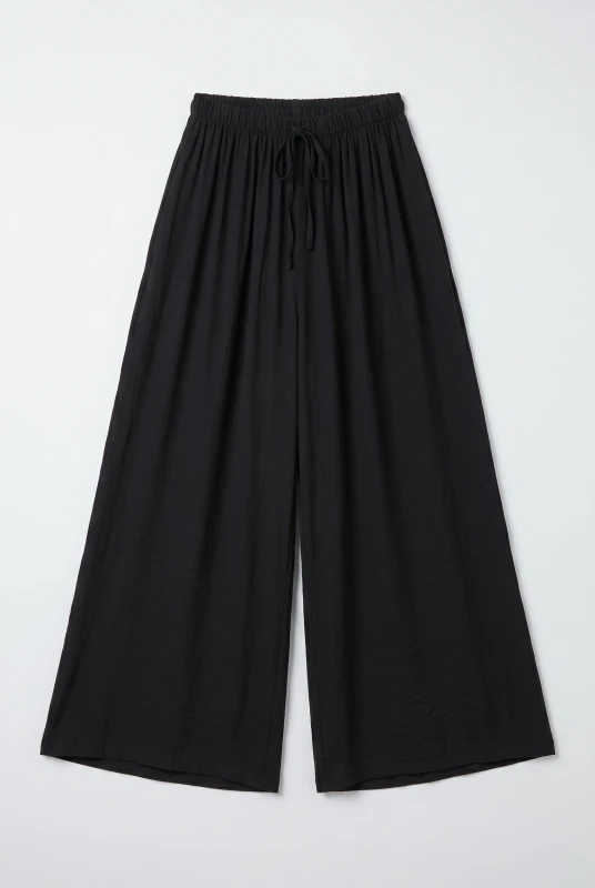 Solid-Color Pants Decorative Drawstring 