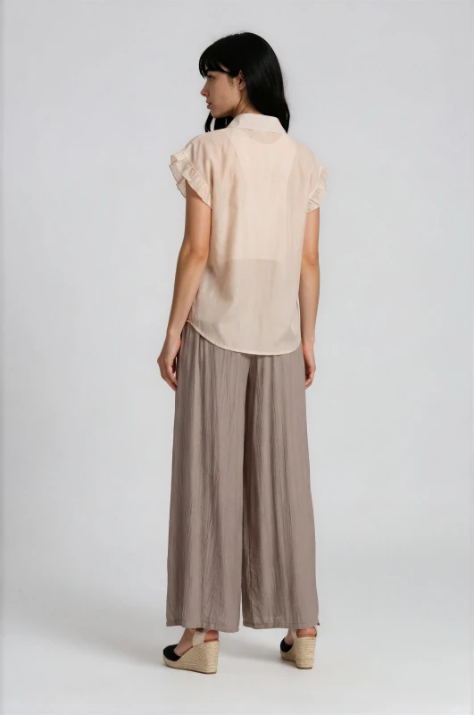 Solid-Color Pants Decorative Drawstring 