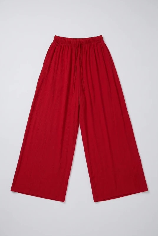 Solid-Color Pants Decorative Drawstring 