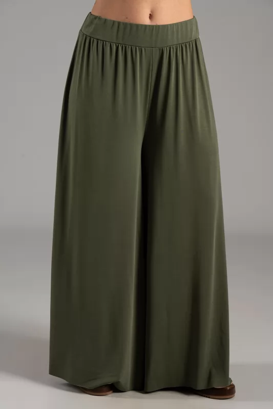 Pants Solid Color Elastic 