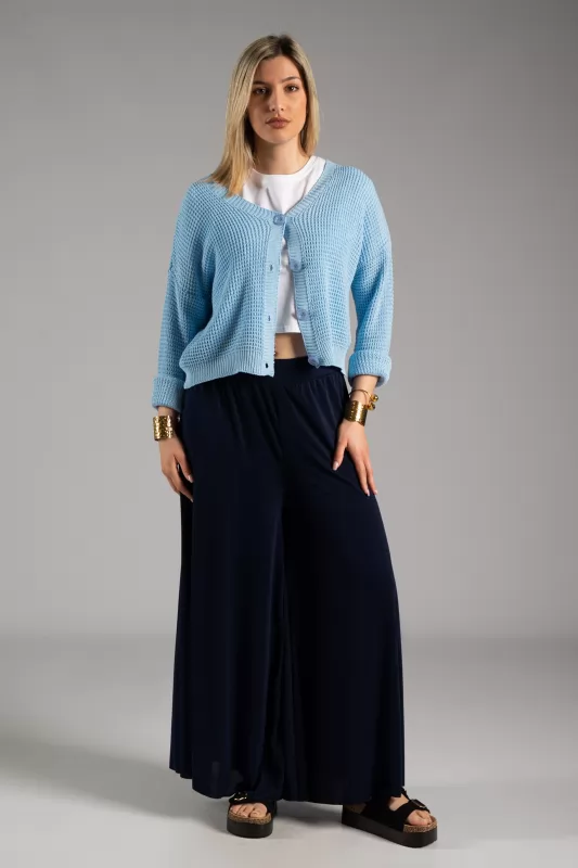Pants Solid Color Elastic 