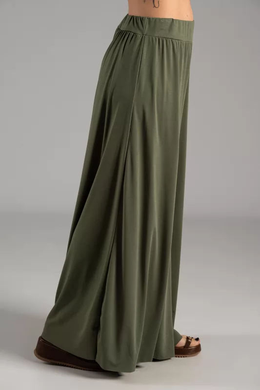 Pants Solid Color Elastic 