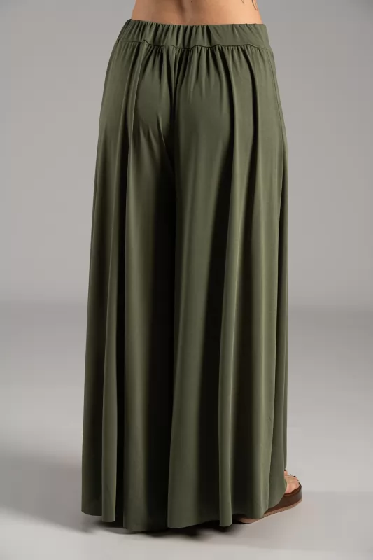 Pants Solid Color Elastic 