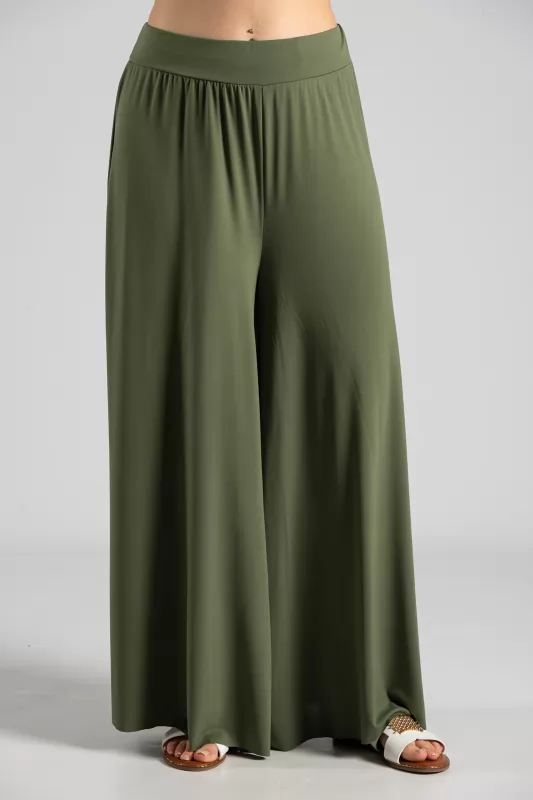 Pants Solid Color Elastic 