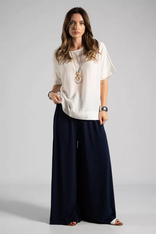 Pants Solid Color Elastic 