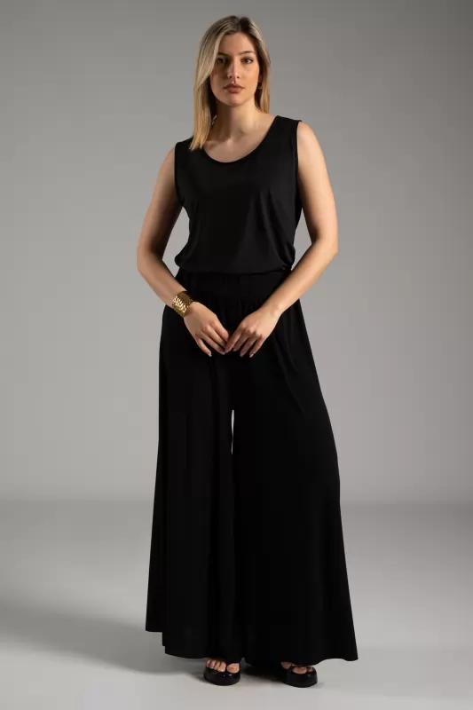 Pants Solid Color Elastic 
