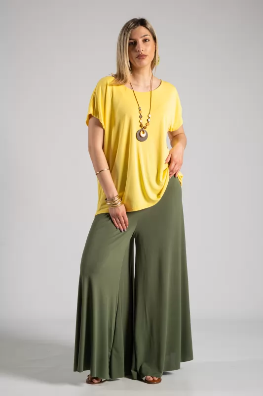 Pants Solid Color Elastic 