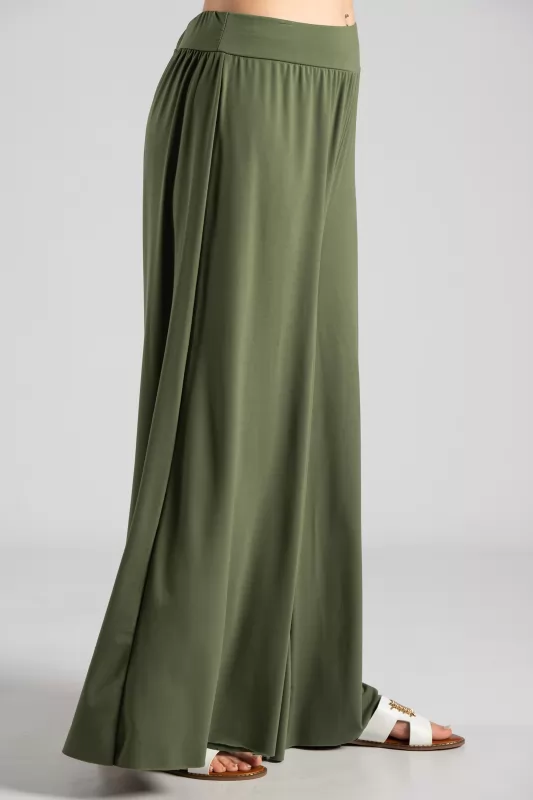 Pants Solid Color Elastic 