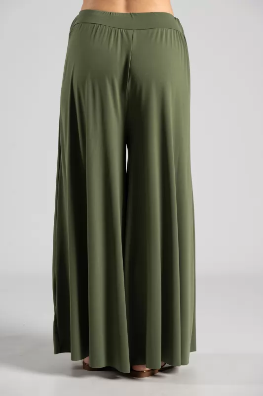 Pants Solid Color Elastic 