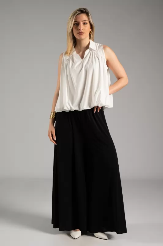 Pants Solid Color Elastic 