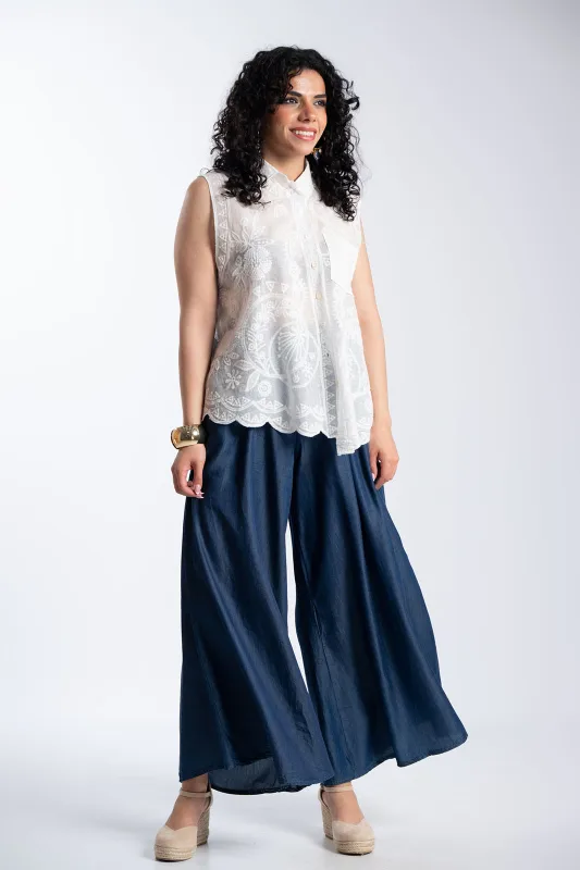 Παντελόνα Μονόχρωμη Τσέπες Λάστιχο