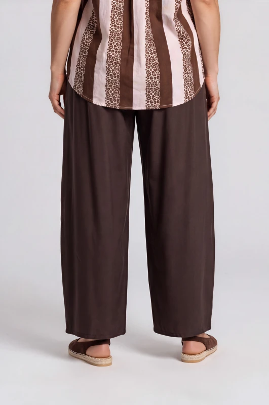 Pants Solid Color Wide Leg Pleats