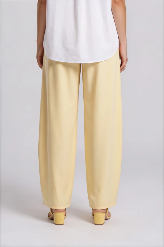 Pants Solid Color Wide Leg Pleats
