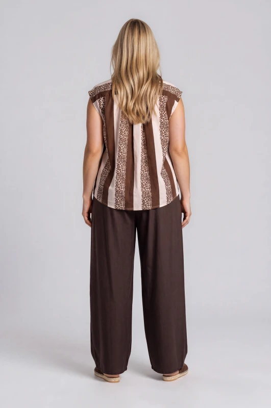 Pants Solid Color Wide Leg Pleats