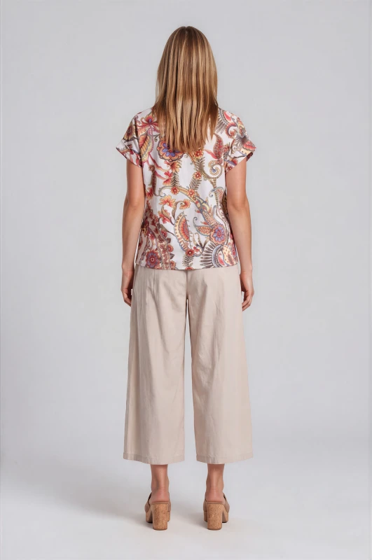 Παντελόνα Μονόχρωμη Wide Leg Ζώνη