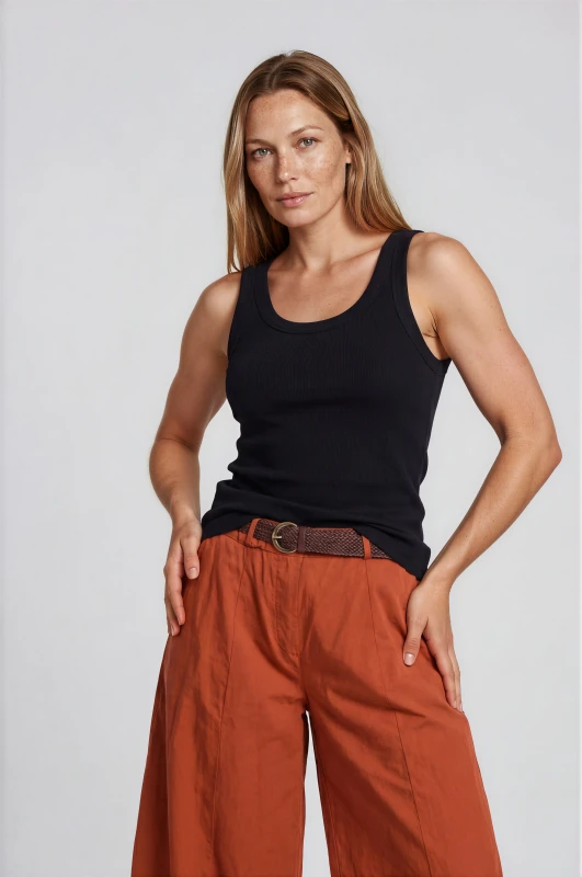 Παντελόνα Μονόχρωμη Wide Leg Ζώνη