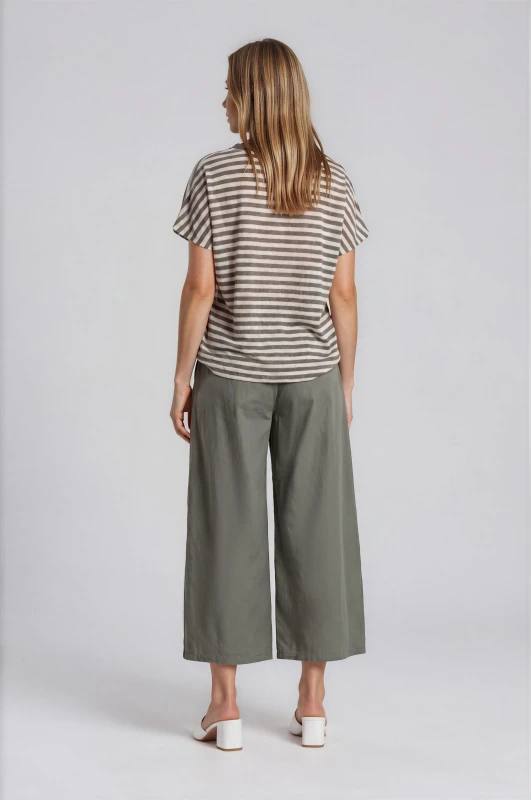 Παντελόνα Μονόχρωμη Wide Leg Ζώνη