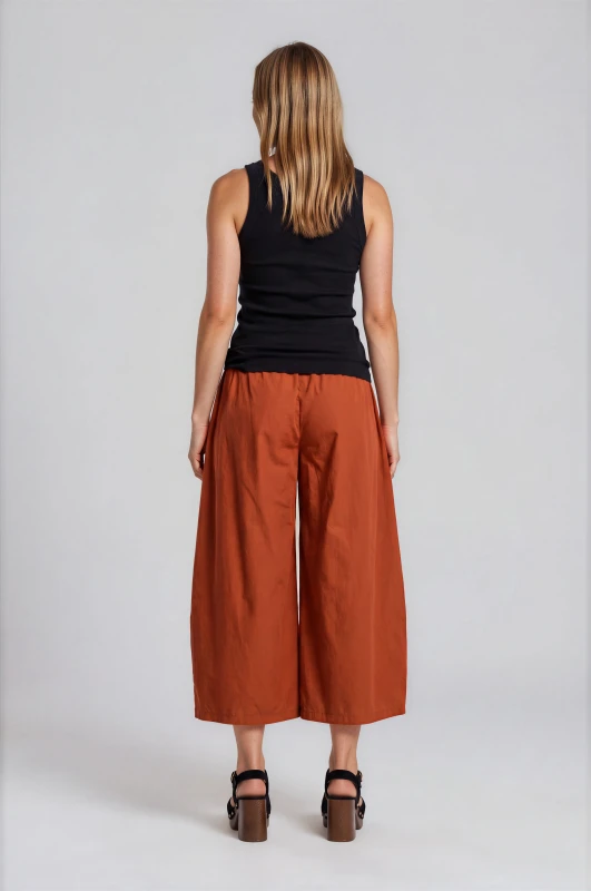 Παντελόνα Μονόχρωμη Wide Leg Ζώνη