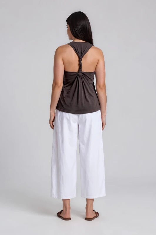 Παντελόνα Μονόχρωμη Wide Leg Ζώνη