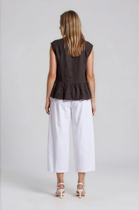 Παντελόνα Μονόχρωμη Wide Leg Ζώνη