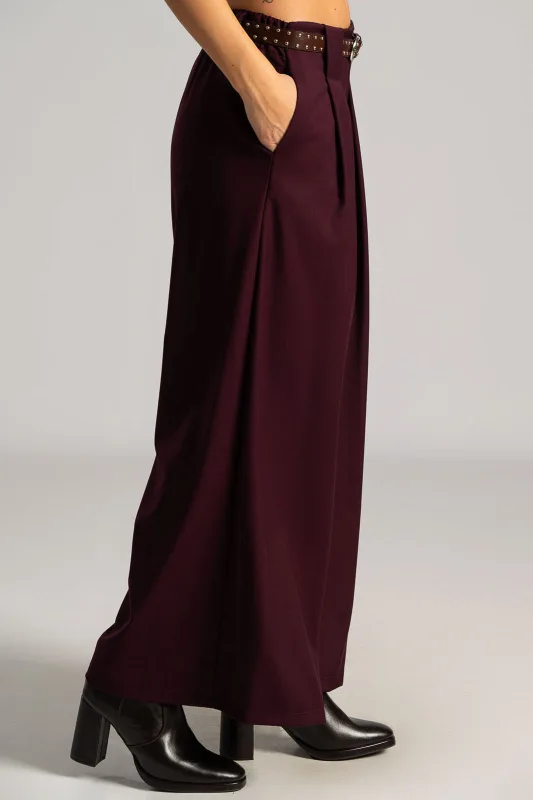 Pants Pleats Belt Trux