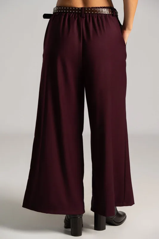 Pants Pleats Belt Trux