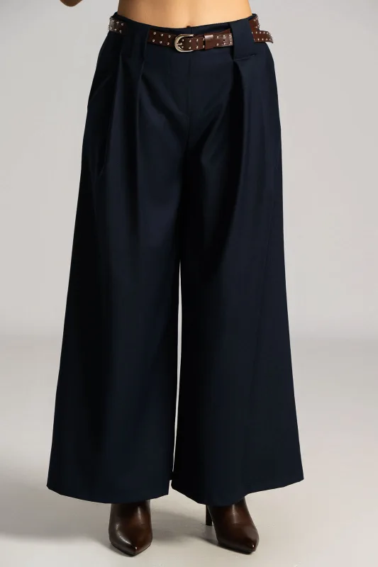 Pants Pleats Belt Trux