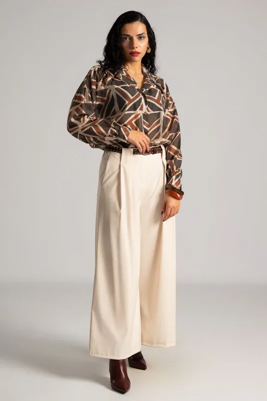 Pants Pleats Belt Trux