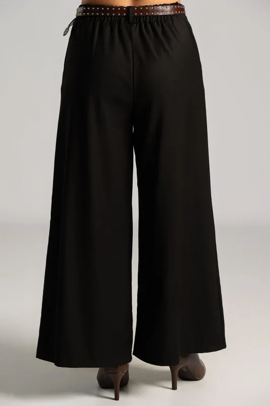 Pants Pleats Belt Trux