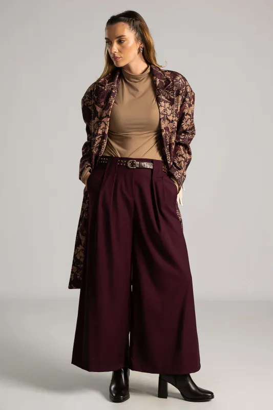 Pants Pleats Belt Trux