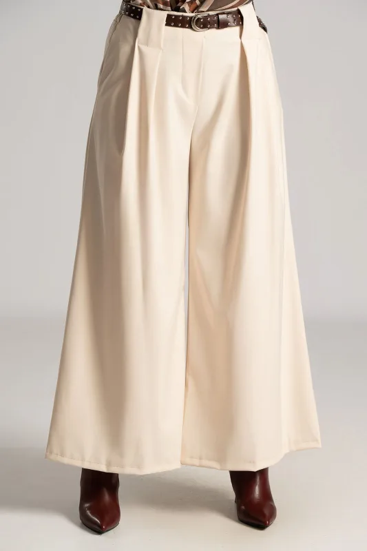 Pants Pleats Belt Trux