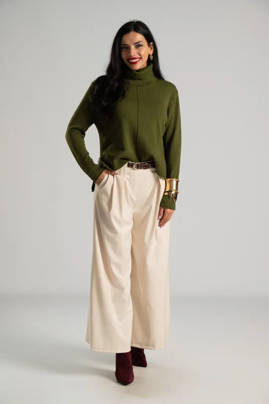 Pants Pleats Belt Trux