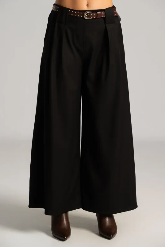 Pants Pleats Belt Trux