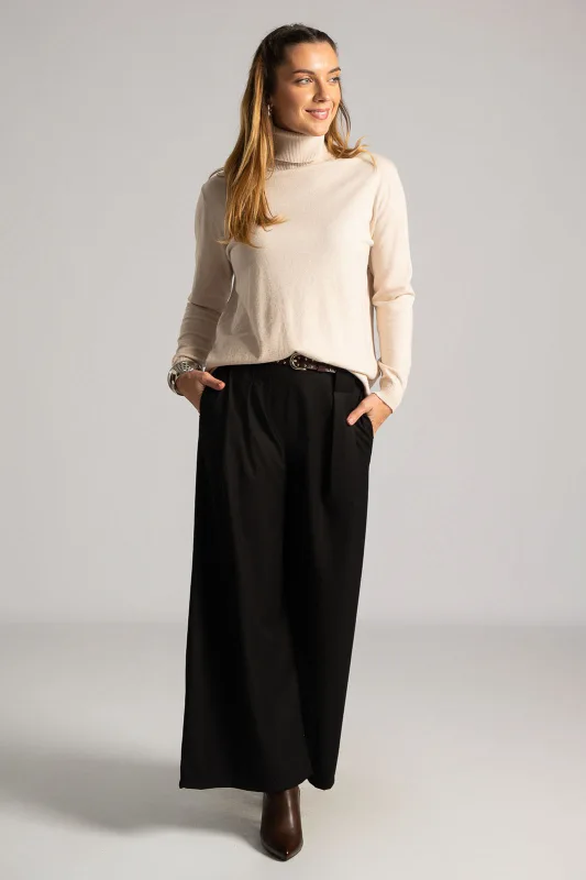 Pants Pleats Belt Trux