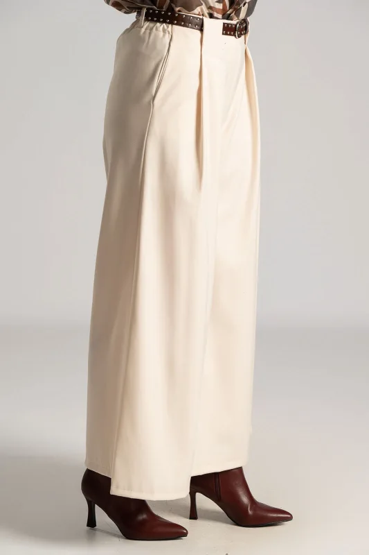 Pants Pleats Belt Trux