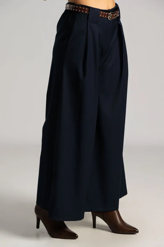 Pants Pleats Belt Trux