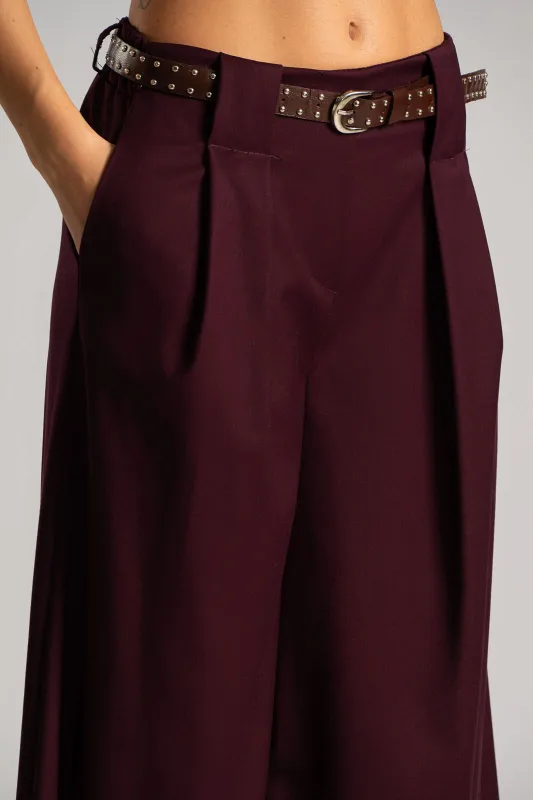 Pants Pleats Belt Trux